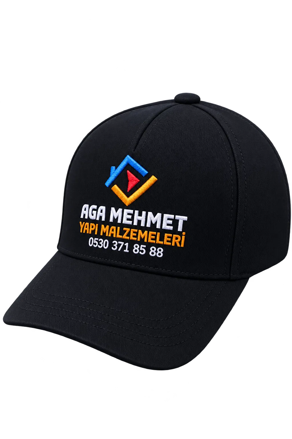 Siyah kurumsal nakışlı şapka