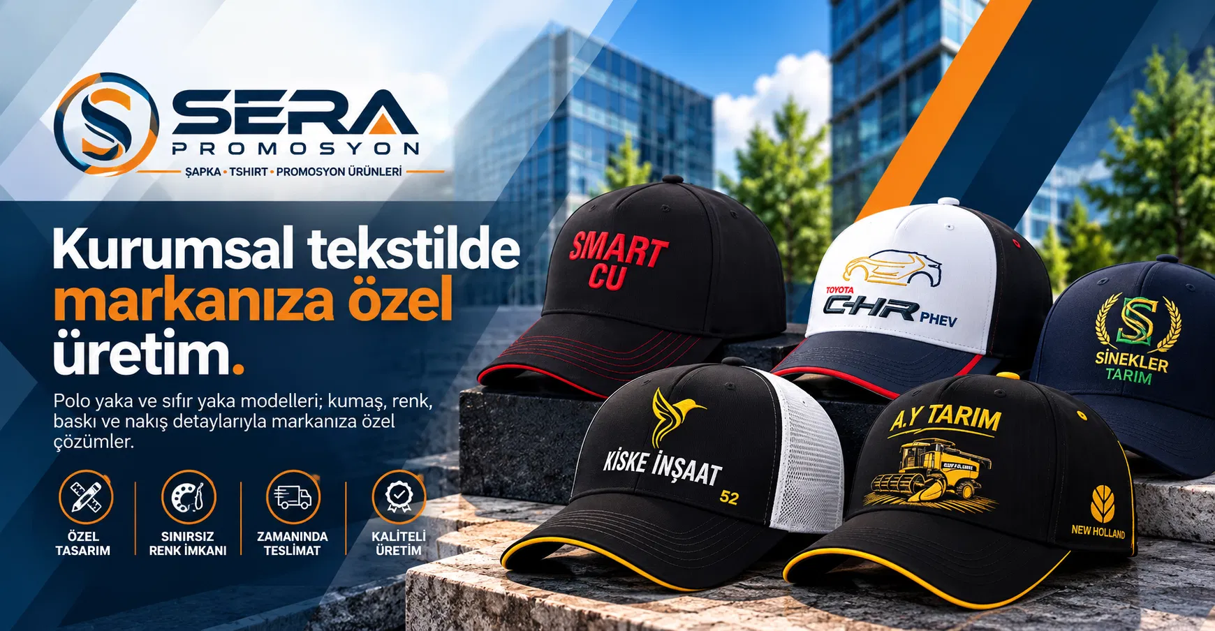 SERA Promosyon markaya özel şapka üretimi
