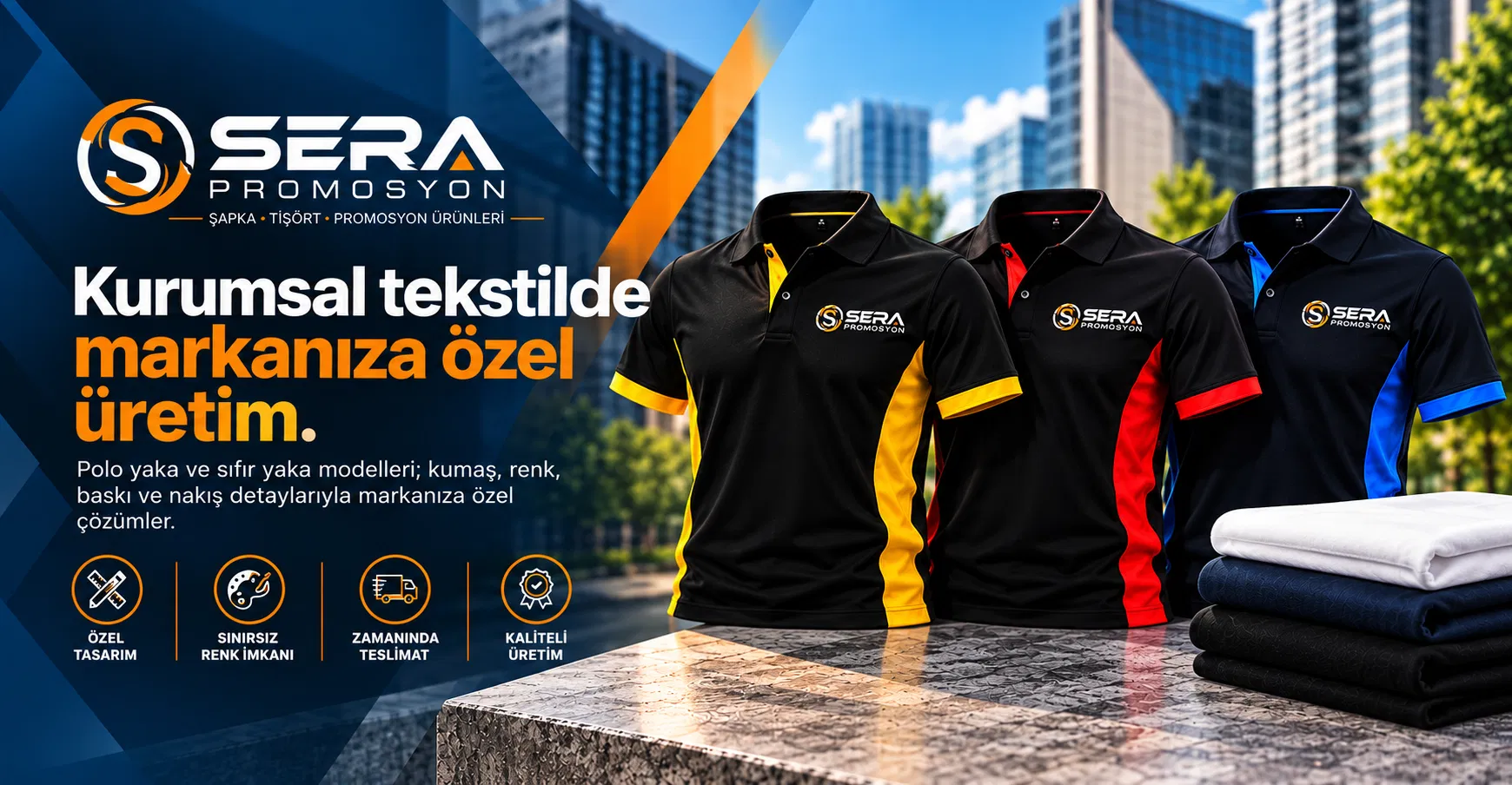 SERA Promosyon kurumsal tişört ve polo yaka üretimi
